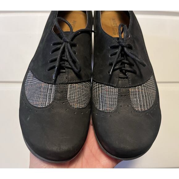 Naot Shoes Womens 40 Oxford Black Lace Up Comfort Round Toe Casual Cuban Heels - Picture 5 of 10